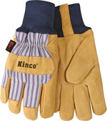 Kinco International - Lined Suede Pigskin Knit Wrist Glove (Case of 6 )