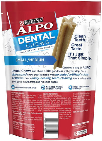 Purina Alpo Dental Chews 10 Count - Small/Medium Daily Dental Dog (Pack of 2)