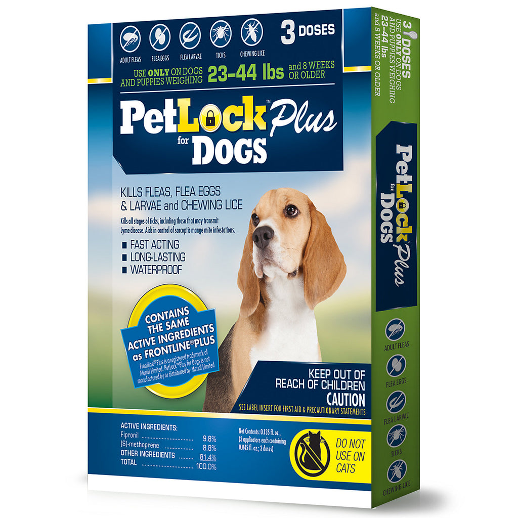 PetLock Plus Flea & Tick Treatment for Medium Dogs 23-44 pounds 3 doses