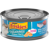 Friskies Tasty Treasures Prime Fillet with Ocean Fish & Tuna Scallop Flavor Canned Cat Food