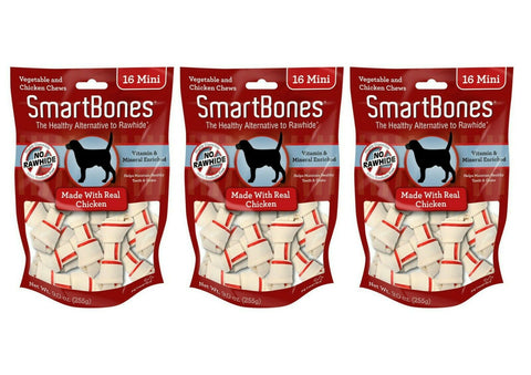 SMARTBONES Delicious Healthy Rawhide Alternative Chew Many Flavors (3 pack each)