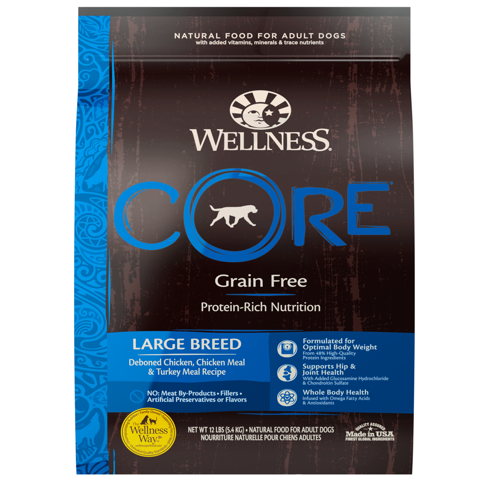 Wellness CORE Grain Free Natural Large Breed Health Chicken and Turkey Recipe Dry Dog Food