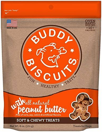 Buddy Biscuits Peanut Butter 6 oz | Soft and Chewy Treats for Dogs | All Natural
