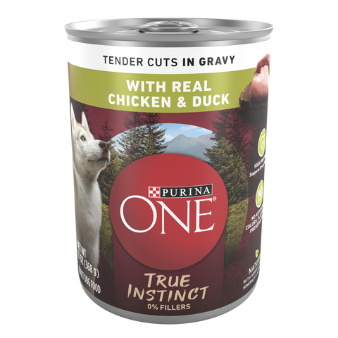 Purina ONE SmartBlend True Instinct Grain Free Chicken & Duck Tender Cuts in Gravy Canned Dog Food