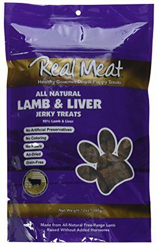 THE REAL MEAT COMPANY 828013 Dog Jerky Lamb Liver Treat, 12-Ounce