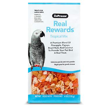 (set2)ZuPreem Real Rewards Tropical Mix Large Bird Treats, 6-oz bag