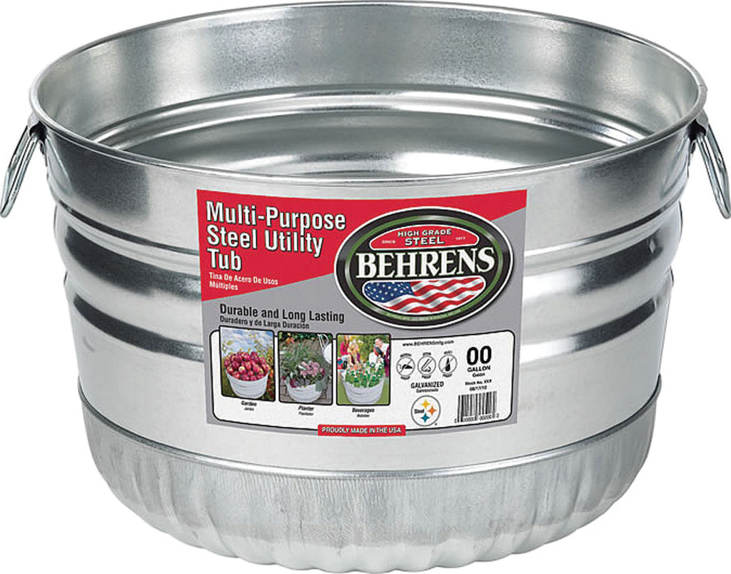 Behrens Manufacturing - Galvanized Steel Utility Basket Tub