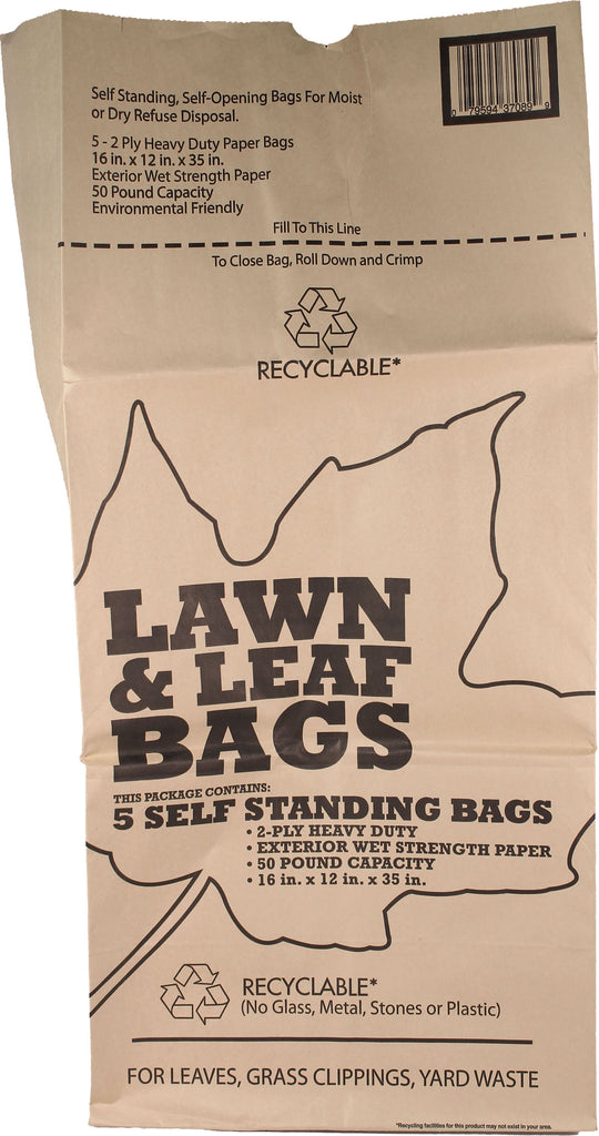 Bunzl Distribution      P - Lawn And Leaf 5 Pack Of Paper Bag - Display