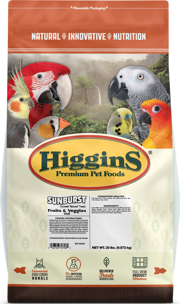 Higgins Premium Pet Foods - Sunburst Treats Fruit & Veggies Sm For Small Birds