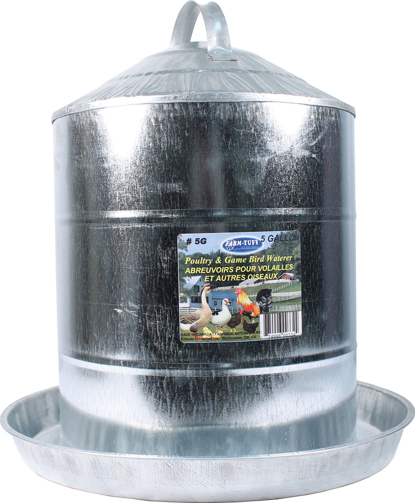 Millside Industries - Double Wall Cone Top Galvanized Poultry Fountain