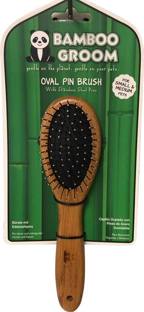 Paws/alcott - Bamboo Groom Oval Pin Brush W/ss Pins