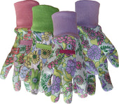 Boss Manufacturing      P - Ladies Floral Cotton Glove With Knit Wrist (Case of 12 )