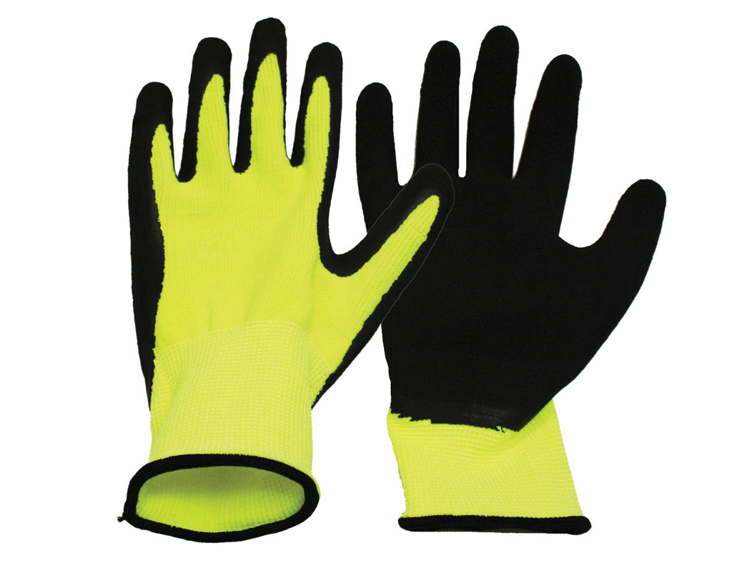 Boss Manufacturing      P - V2 Flexi-grip High-vis Poly Knit Latex Palm Glove (Case of 12 )