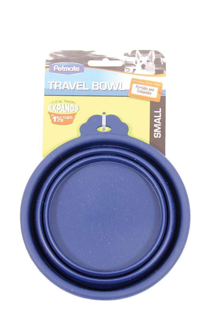 Petmate Inc - Silicone Round Travel Bowl For Dogs & Cats