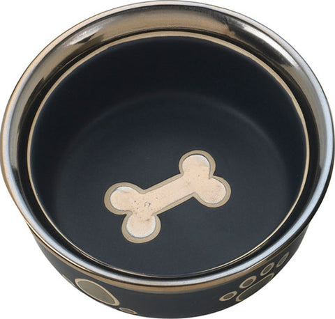 Ethical Stoneware Dish - Spot Ritz Copper Rim Cat Dish