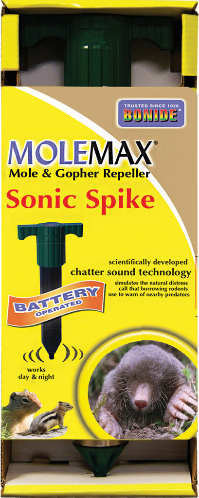 Bonide Products Inc P-Molemax Sonic Spike Mole & Gopher Repeller Battery