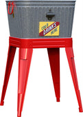 Rustic Washtub Beverage Stand With Bottle Opener