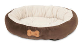 Round Bolster Bed With Bone Applique