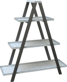 Vintage Ladder A-frame Stand W- Galv Shelves