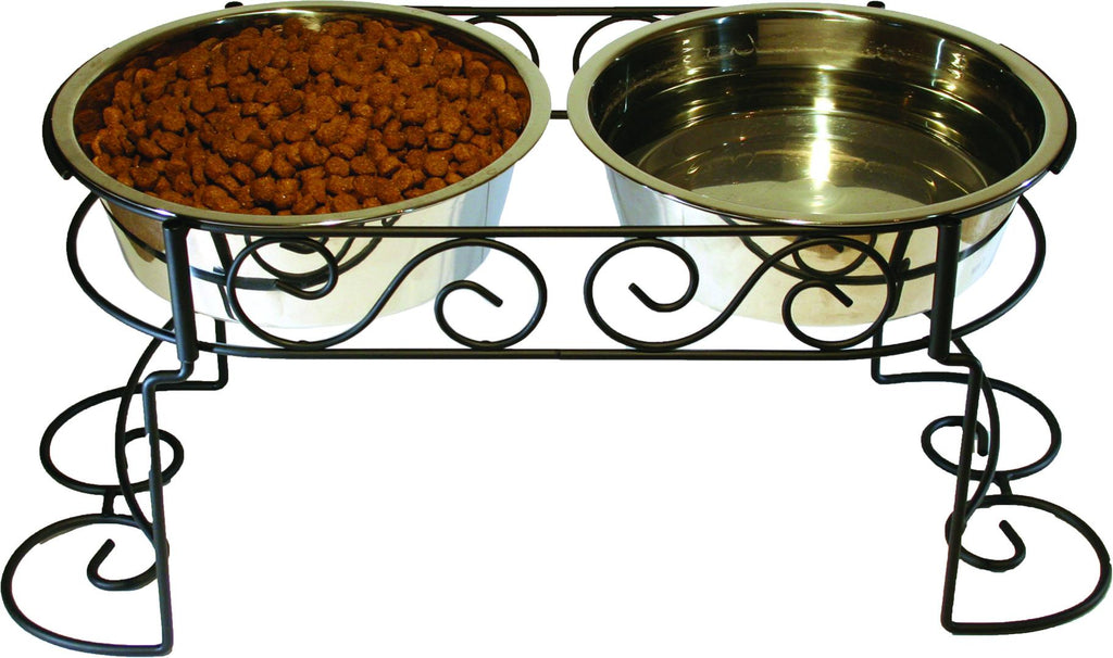 Stainless Steel Scroll Work Double Diner