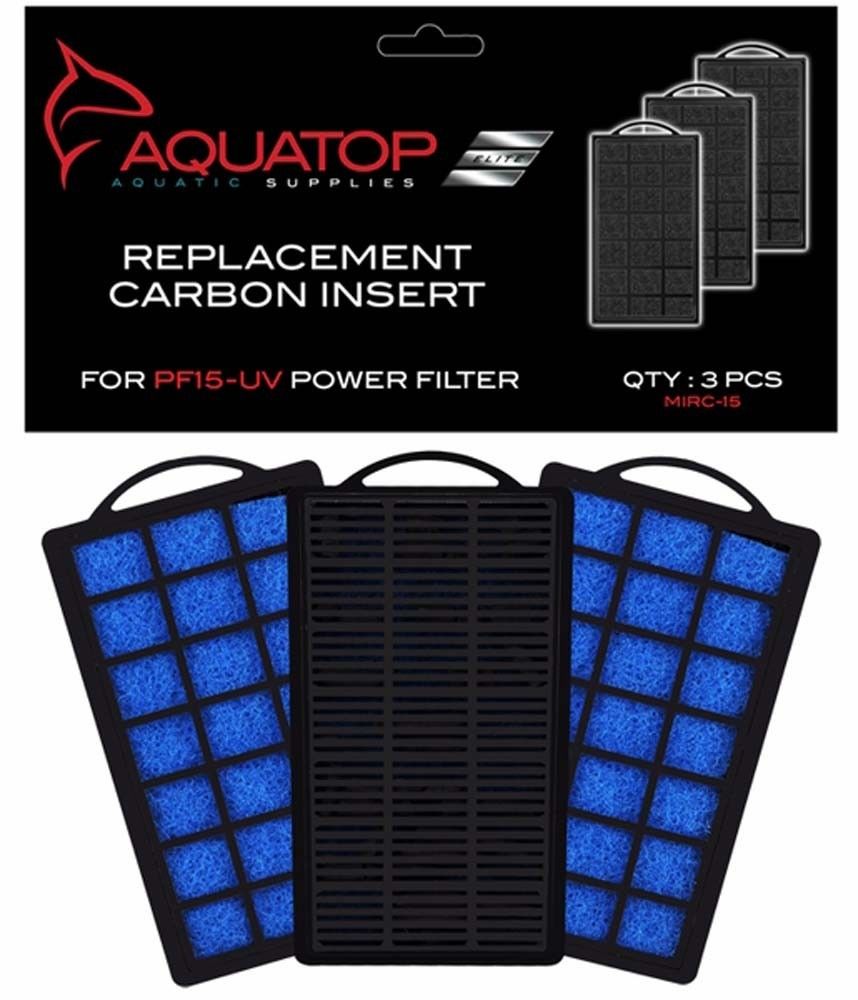 AQUATOP Aquarium Carbon Cartridge for PF15-UV Hang On UV Filter 3pc