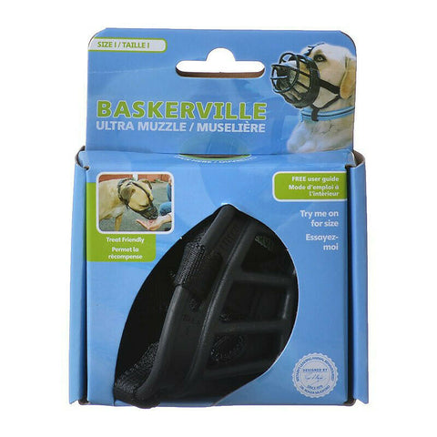 Baskerville Ultra Dog Muzzles, Size 1: Dogs 10-15 lbs (Nose Circumference 8.6")