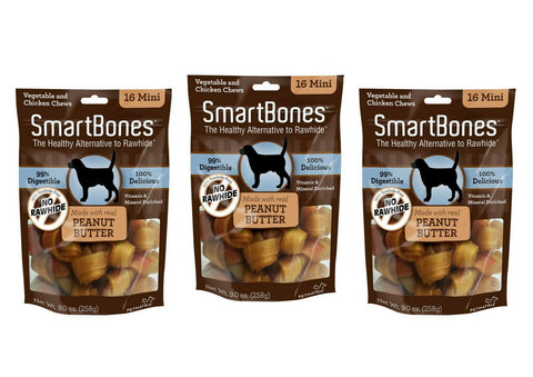 SMARTBONES Delicious Healthy Rawhide Alternative Chew Many Flavors (3 pack each)