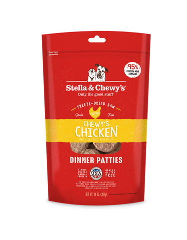 STELLA & CHEWY'S FREEZE DRIED DOG FOOD CHICKEN DINNER PATTIES 14 OZ